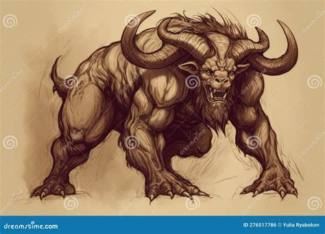 Minotaur Is A Monster With The Body Of A Man And The Head Of A Bull