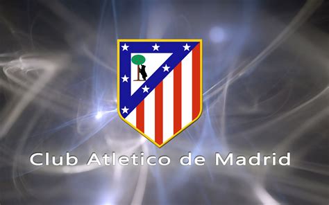 The bottom part has a striped red and white pattern, while the top part is blue and features seven stars and a bear standing under a tree. Fonds d'écran Atletico De Madrid Logo