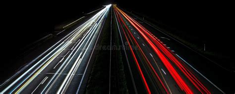 Long Exposure Light Trails On The Highway Stock Photo Image Of