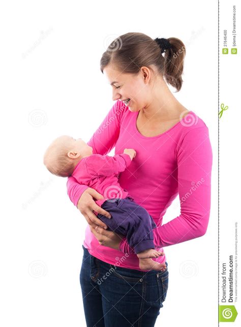 Teenage Mother Holding Baby Stock Photo Image Of Girl Mother 27646400