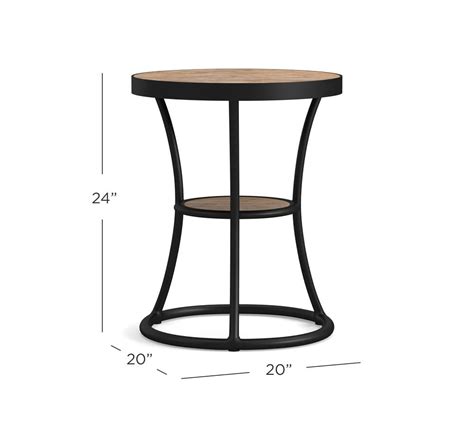 Bartlett 20 Round Reclaimed Wood End Table Wood End Tables