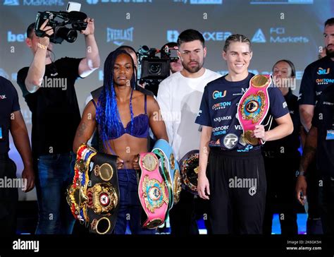 Claressa Shields Left And Savannah Marshall During The Weigh In At