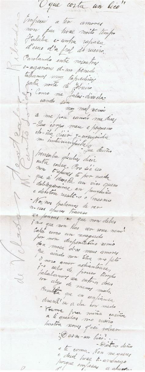 Conjunto De Manuscritos Con Cantares Refranes Y PoesÍas En Gallego Y