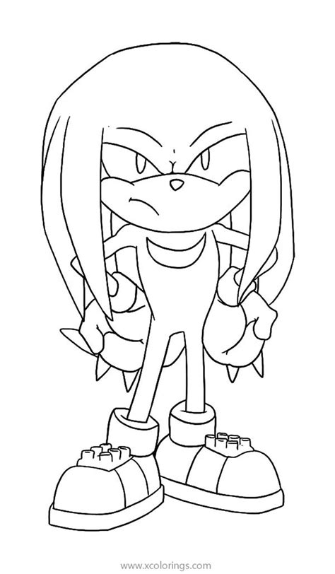 Cute Knuckles The Echidna Coloring Pages