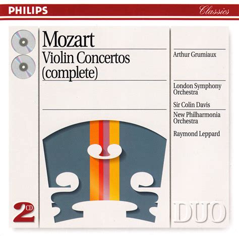 Violin Concertos Complete De Wolfgang Amadeus Mozart Arthur Grumiaux The London Symphony