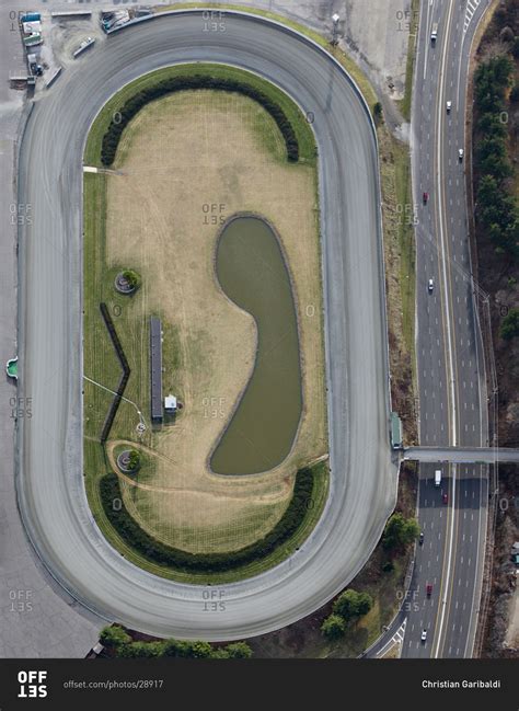 Aerial View Of Oval Racetrack Stock Photo Offset