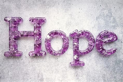 Hope Sign For Wall Display Handmade In Coloured Resin With