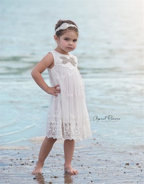 Flower Girl Dress White Flower Girl Dress Beach Flower Girl Dress