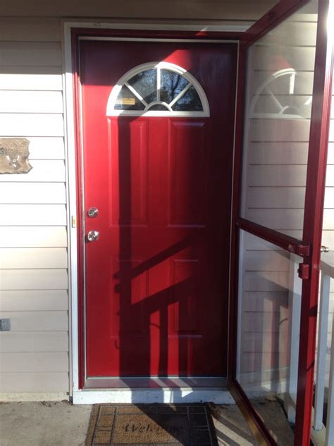 Storm Door And Front Door Painted Valspar Posh Red With Images