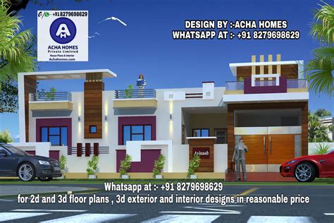 Single Floor Indian House Front Elevation Designs Photos 2021 Simple