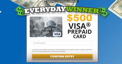 Win 500 Visa Prepaid Card Everyday