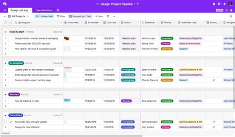 Airtable works like a spreadsheet but gives you the power of a database