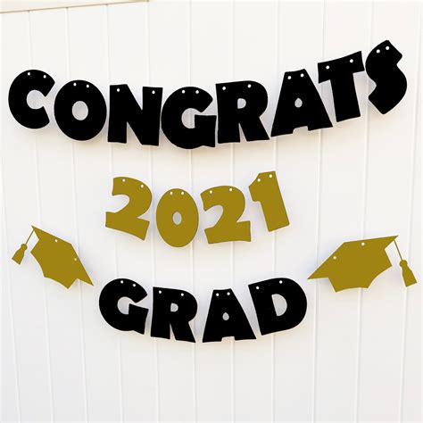 Congrats Grad Letter Banner School Colors Congrats Grad Grad Party