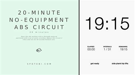 20 Minute No Equipment Abs Circuit Spotebi Youtube