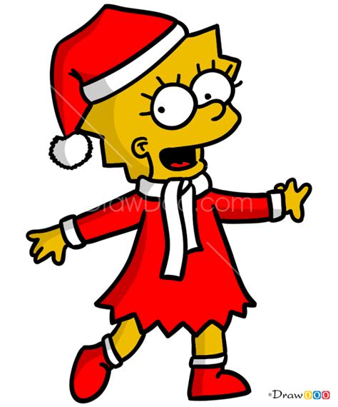 How To Draw Lisa Simpson Christmas Cartoons