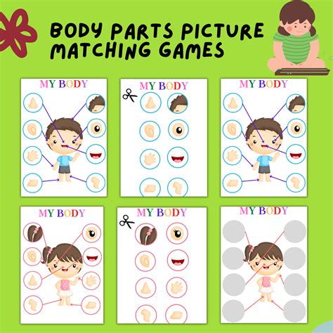 Body Parts Matching Activity Printable Toddler Busy Book Pages