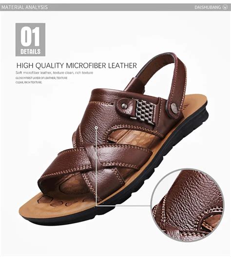 Big Size 48 Men Genuine Leather Sandals Summer Classic Men Shoes