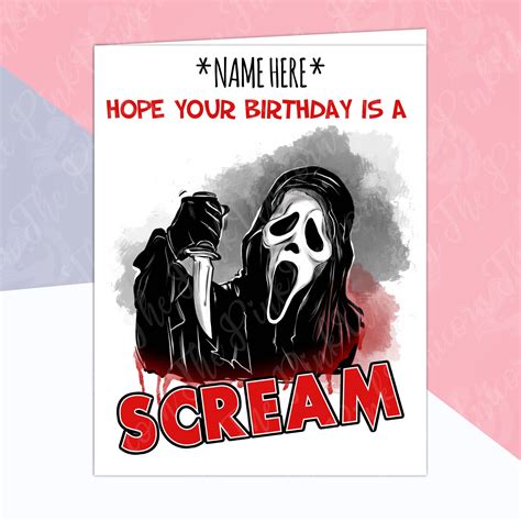 Personalised Ghostface Birthday Card Horror Themed Birthday Etsy