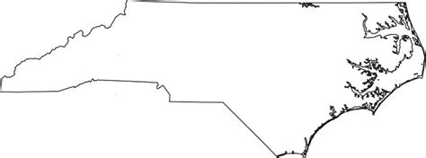 North Carolina Blank Outline Map Large Printable High Resolution And