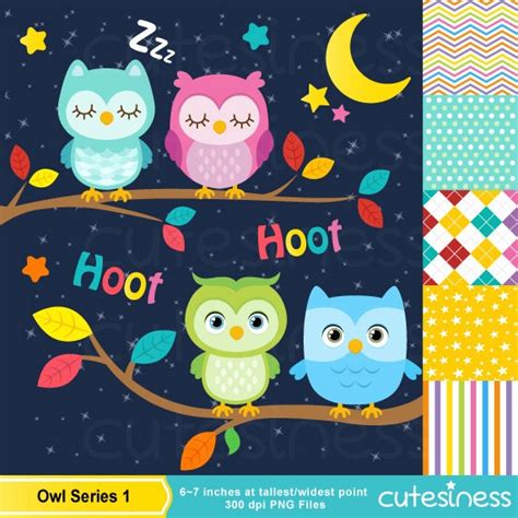 Owl Digital Clipart Owl Clip Art Owl Clipart Sleeping Owl