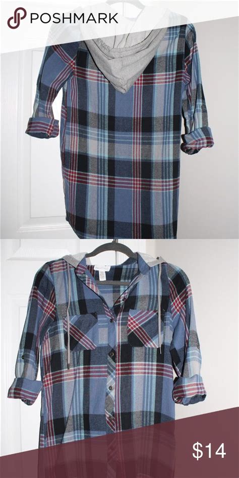 Womens Hooded Flannel Shirt Womens Hooded Flannel Hooded Flannel