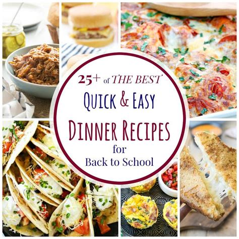 Easy vacation dinners these meals are easy to make on vacation without all your normal spices, tools, appliances, and cookware. Over 25 of The Best Quick and Easy Dinner Recipes for Back ...