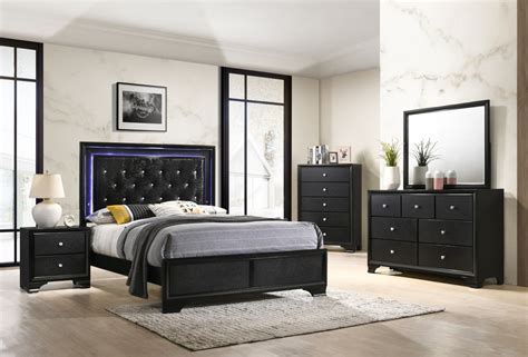 While you're browsing our trendy selection of gray sets, use our filter options to discover all the sets colors, sizes, materials, styles, and more we have to offer. MICAH LED LIGHTS BLACK BEDROOM SET PRODUCT | furniture ...