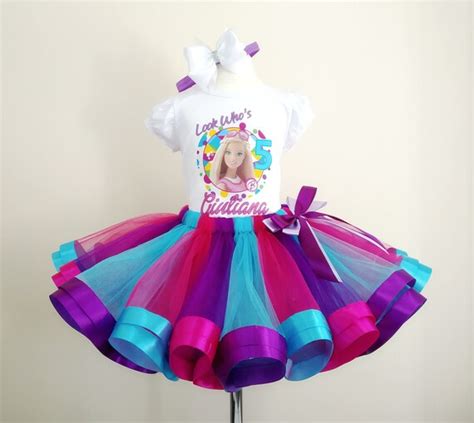 Barbie Birthday Tutu Outfit Multicolored Barbie Tutu Dress Etsy