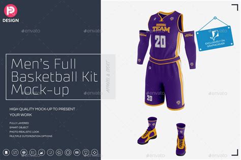 Download Men's Full Basketball Kit Wishbone Collar Jersey Mock up ...