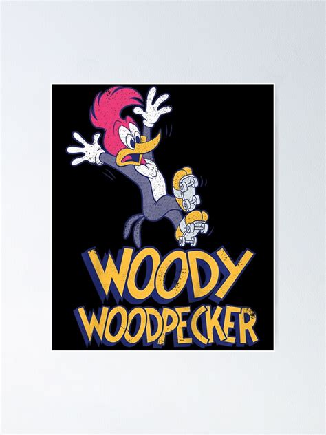 Kids Woody Woodpecker Falling Roller Skating Poster For Sale By