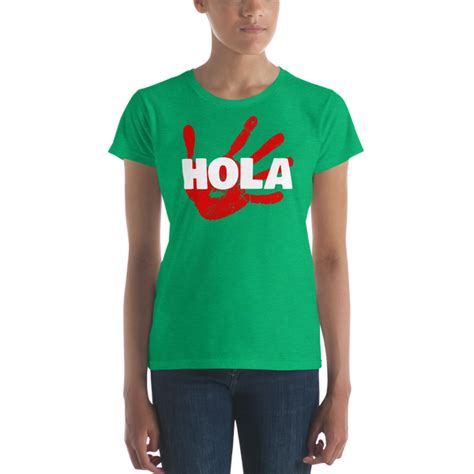 Hola Shirt Green W Red Hand The Spanish Dude Store