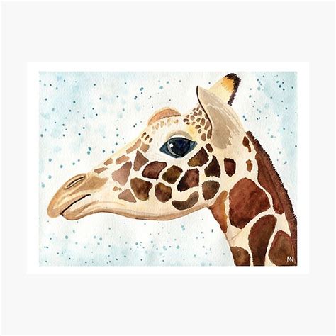 Watercolor Giraffe Photographic Print By Ssd Martina Redbubble