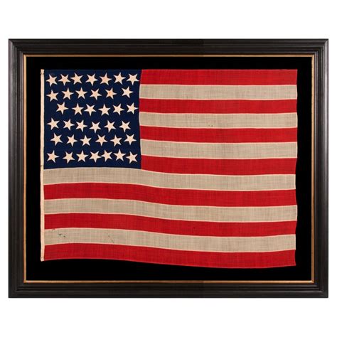 38 Star Antique American Hand Sewn Flag Colorado Statehood Circa 1876