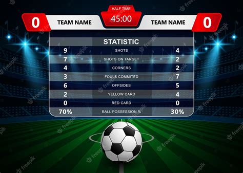 Premium Vector Football Soccer Statistics And Scoreboard Template