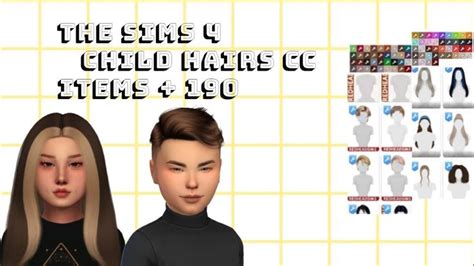 The Sims 4 I Kids Hairs Cc Folder 190 Items I Youtube Kids