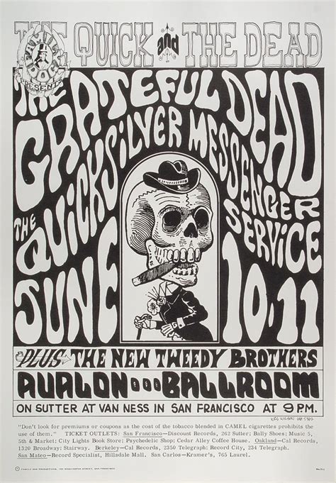 Grateful Dead Vintage Concert Poster From Avalon Ballroom Jun 10 1966
