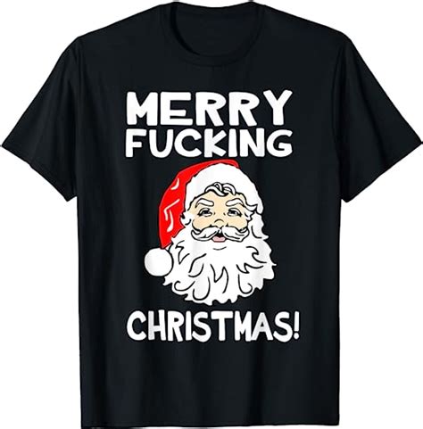 merry fucking christmas t shirt funny santa xmas t amazon de bekleidung