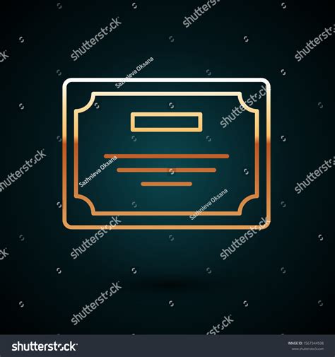 Gold Line Certificate Template Icon Isolated Stock Vector Royalty Free