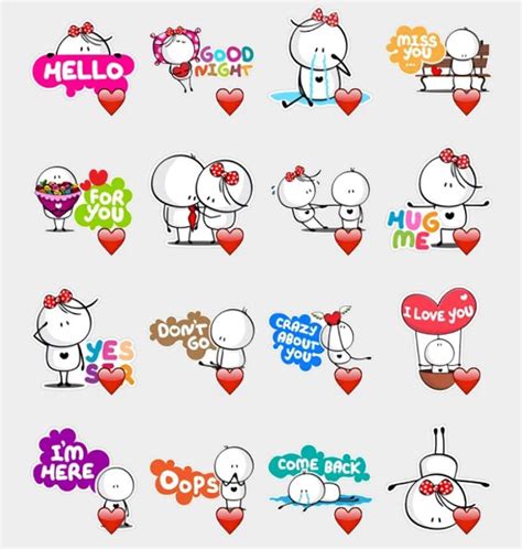 Bigli And Migli Stickers Set Sticker Collection Love Stickers