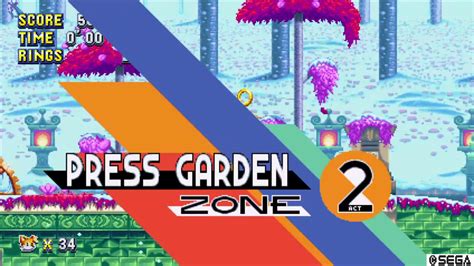 Sonic Mania Press Garden Zone Act 1and2 Super Tails Youtube
