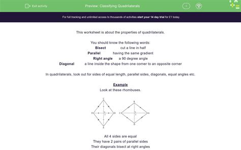 › polygons and quadrilaterals test. Classifying Quadrilaterals Worksheet - EdPlace