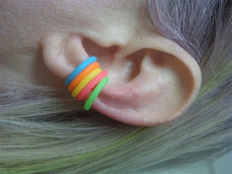 Neon Ear Cuff Neon Ear Cuff Set Of 5 Hypoallergenic Earrings Etsy