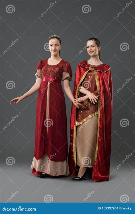 Women Dressed Exquisitely In Gorgeous Costumes Stock Photo Image Of