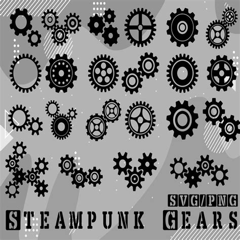 22 Gears Svg Steampunk Svg Gears Clipart Steampunk Gears Svg Gears