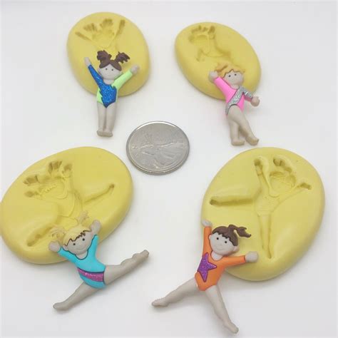 gymnastics girls set molds silicone etsy