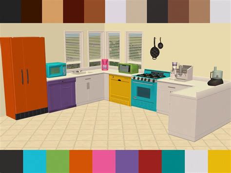 Mod The Sims More Base Game Kitchen Appliance Recolours Recolor