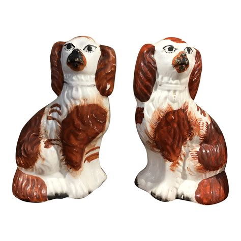 Antique Staffordshire Dog Figurines A Pair Chairish