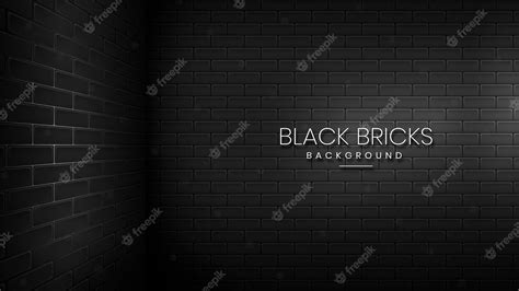Premium Vector Black Bricks Background