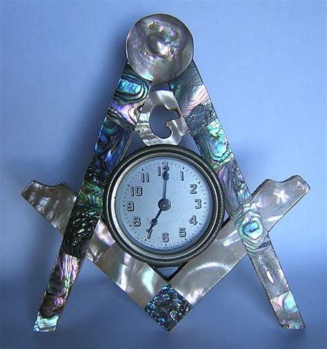 Antique Mother Of Pearl And Abalone Inlaid Masonic Clock Antique Price