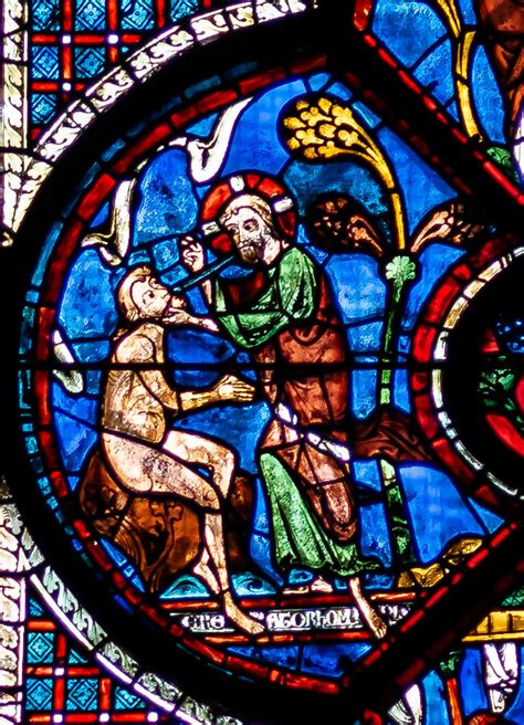 Creation And Expulsion Of Adam And Eve In The Stained Glass Of Chartres